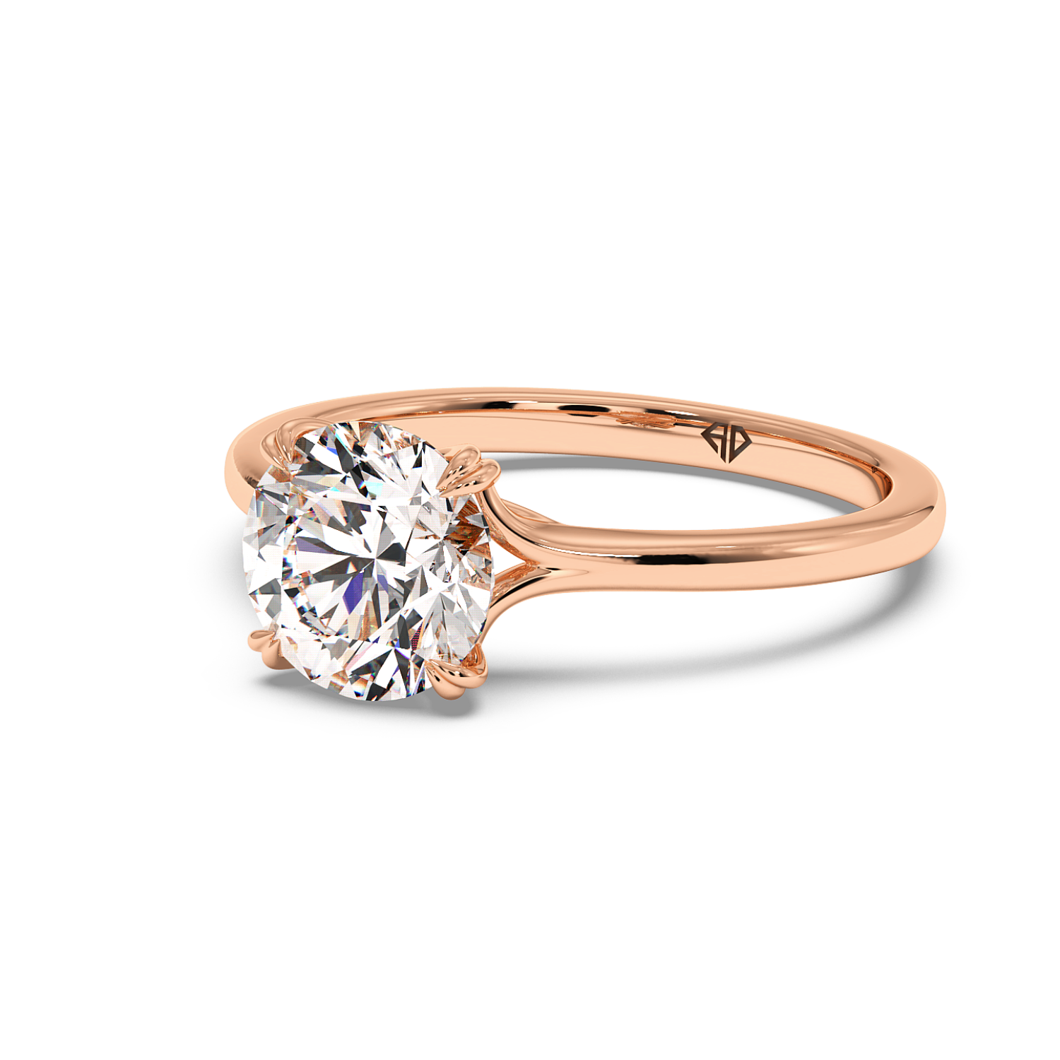 18K Rose Gold Leone Solitaire Engagement Ring