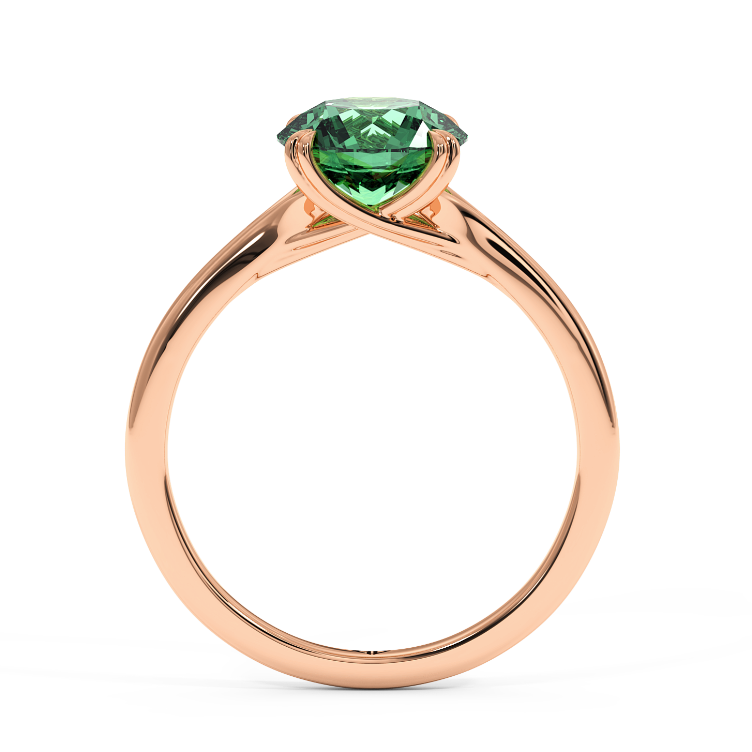 18K Rose Gold Leone Solitaire Engagement Ring