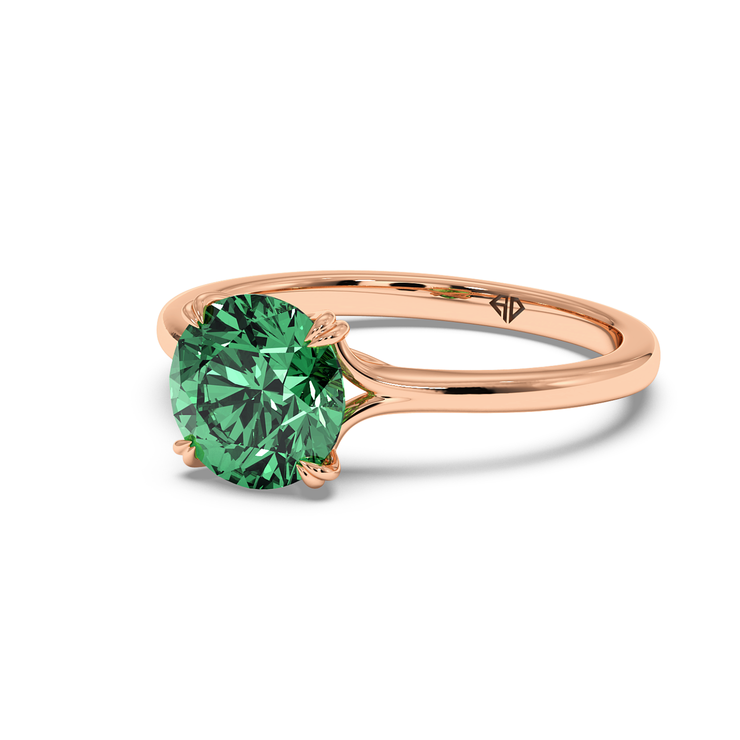 18K Rose Gold Leone Solitaire Engagement Ring