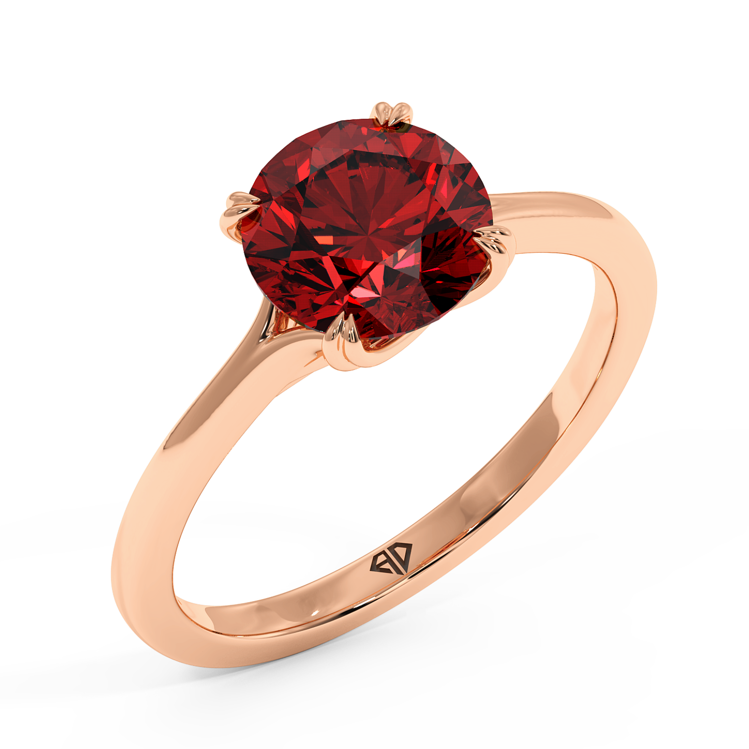 18K Rose Gold Leone Solitaire Engagement Ring