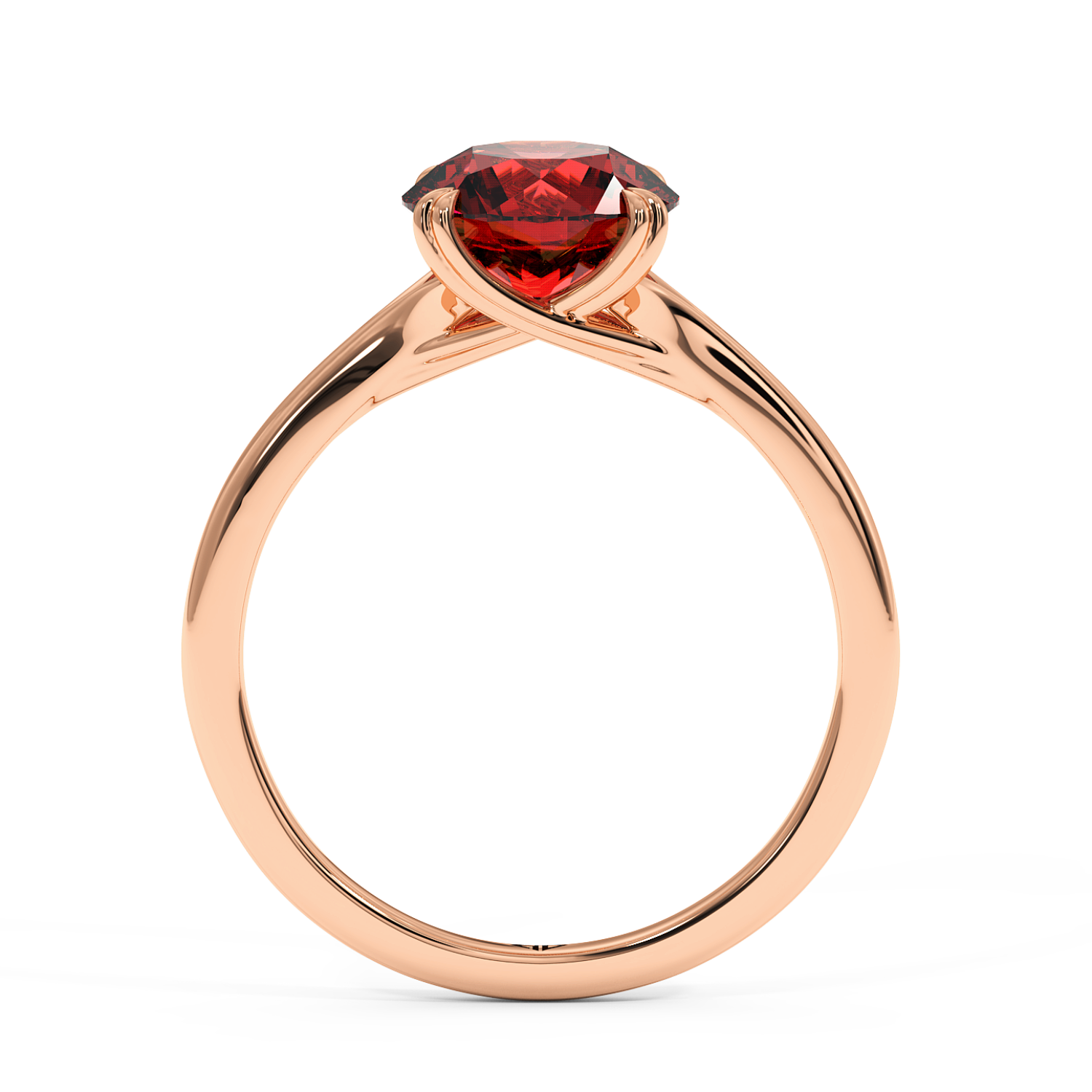 18K Rose Gold Leone Solitaire Engagement Ring