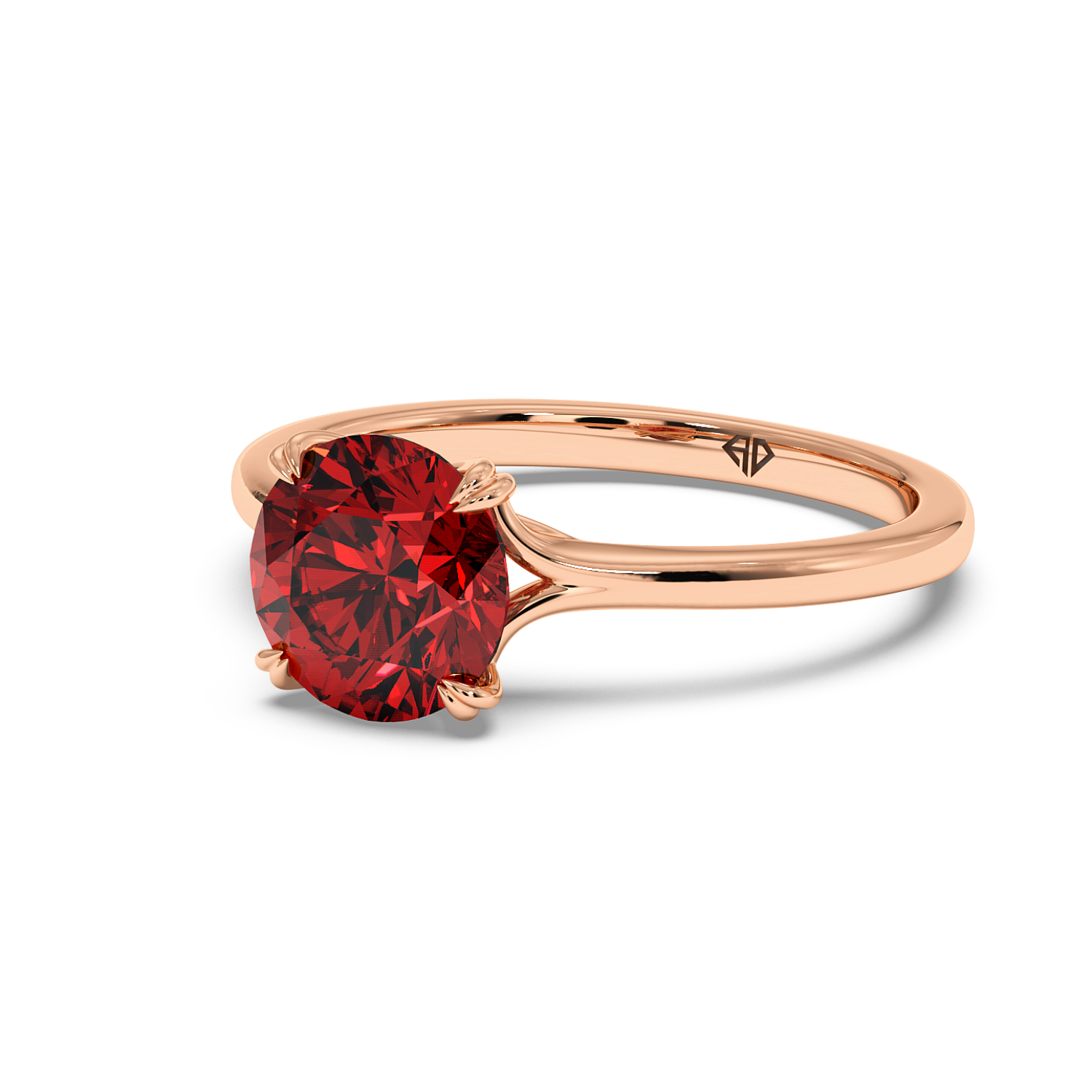 18K Rose Gold Leone Solitaire Engagement Ring