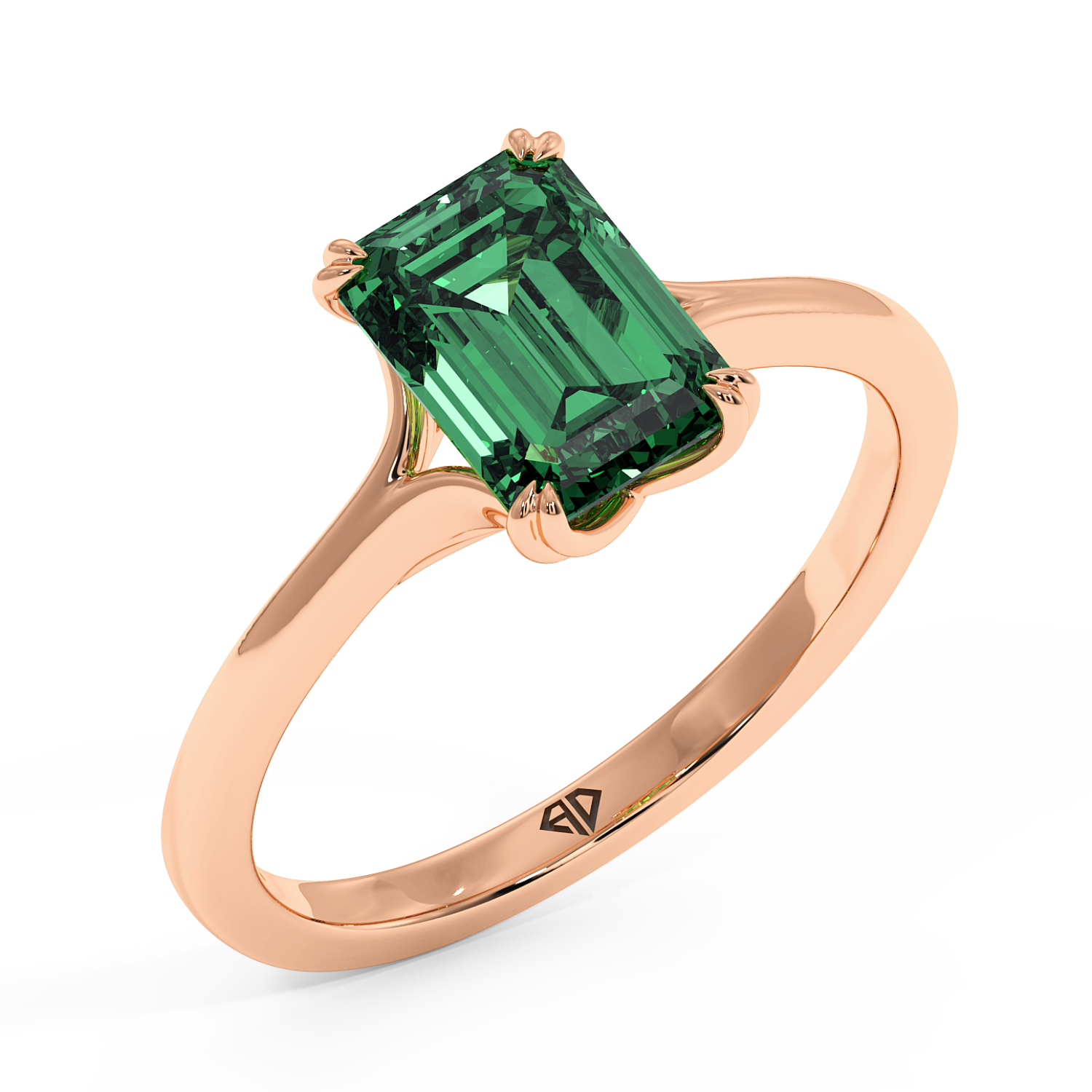 18K Rose Gold Leone Solitaire Engagement Ring