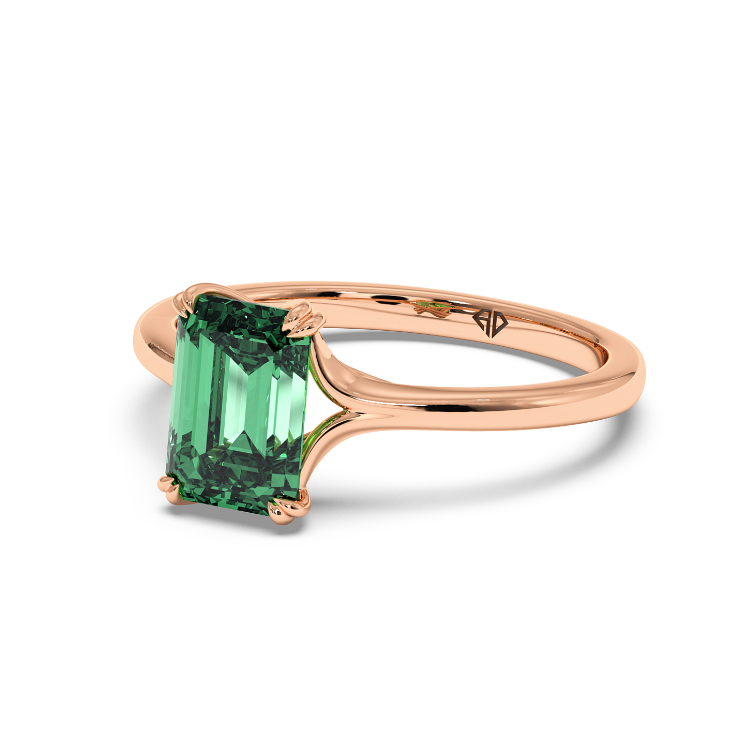 18K Rose Gold Leone Solitaire Engagement Ring